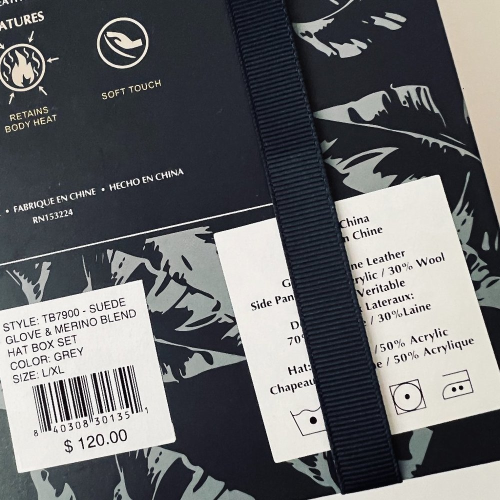 TOMMY BAHAMA Men's Hat & Glove Boxed Set NIB - Picture 2 of 6